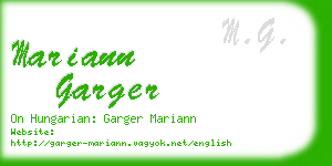 mariann garger business card